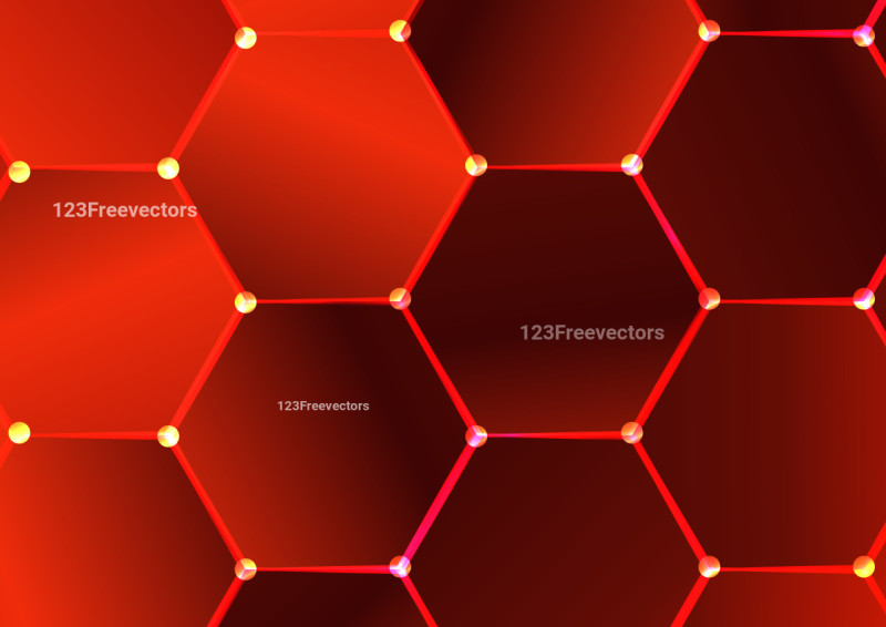 Dark Red Gradient Hexagon Background Vector Art
