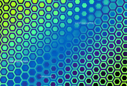 Blue and Green Gradient Hexagon Shape Background