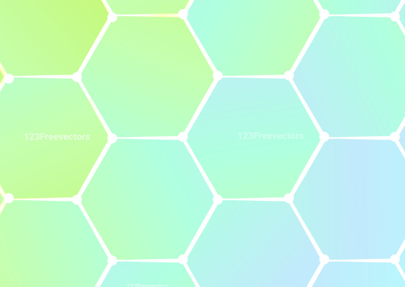 Blue and Green Gradient Hexagon Background