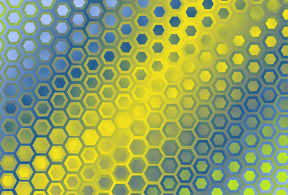 Blue and Yellow Gradient Hexagon Pattern Background