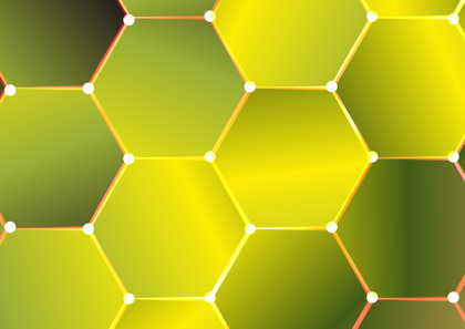 Abstract Green and Yellow Gradient Hexagon Background