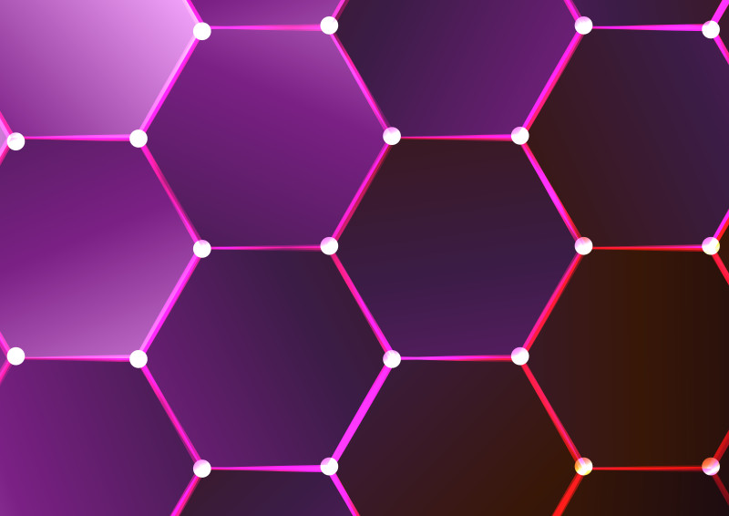 Pink and Brown Gradient Hexagon Shape Background Illustrator