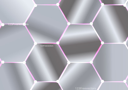 Pink and Grey Gradient Hexagon Pattern Background Graphic