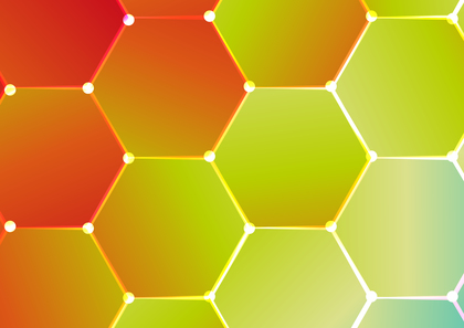 Abstract Red and Green Gradient Hexagon Background Design