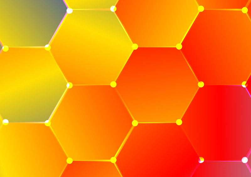 Abstract Red and Yellow Gradient Hexagon Pattern Background Vector Eps