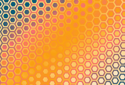 Abstract Pink Blue and Orange Gradient Geometric Hexagon Pattern Background