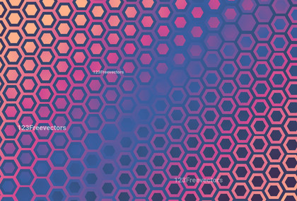 Abstract Pink Blue and Orange Gradient Geometric Hexagon Background