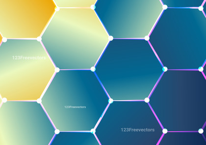 Pink Blue and Orange Gradient Hexagon Pattern Background Design