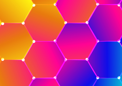 Pink Blue and Orange Gradient Hexagon Pattern Background