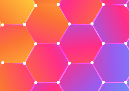 Abstract Pink Blue and Orange Gradient Geometric Hexagon Pattern Background Vector
