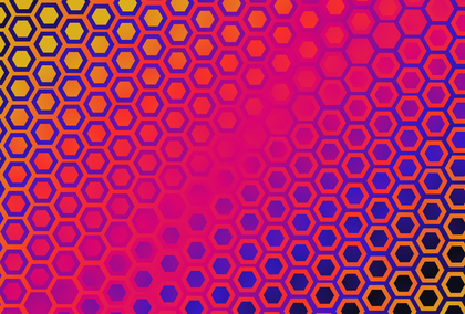 Pink Blue and Yellow Gradient Hexagon Pattern Background