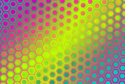 Pink Blue and Yellow Gradient Hexagon Pattern Background Illustrator