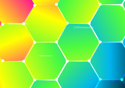 Abstract Pink Blue and Yellow Gradient Hexagon Pattern Background Image