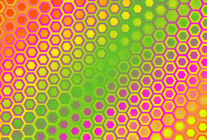 Abstract Pink Green and Yellow Gradient Hexagon Pattern Background Vector Illustration