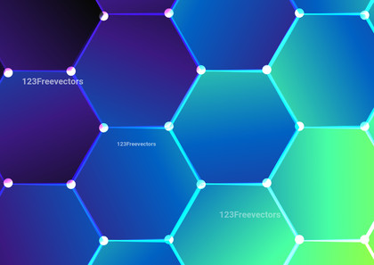Purple Blue and Green Gradient Hexagon Background
