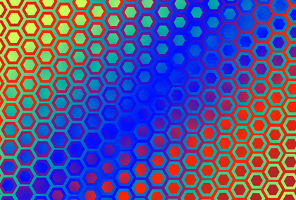 Red Green and Blue Gradient Geometric Hexagon Background