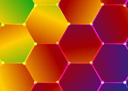 Red Orange and Blue Gradient Geometric Hexagon Background Graphic