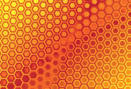 Abstract Red Orange and Yellow Gradient Geometric Hexagon Background Image