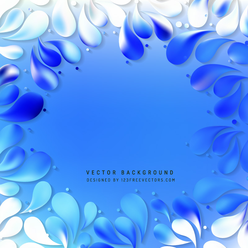 Cobalt Blue Decorative Floral Drops Background
