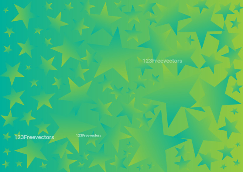Blue and Green Gradient Star Background Vector Image