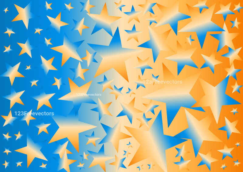 Blue and Orange Gradient Star Background Vector