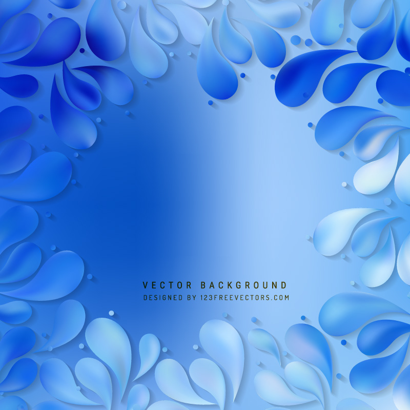 Cobalt Blue Floral Ornamental Drops Background