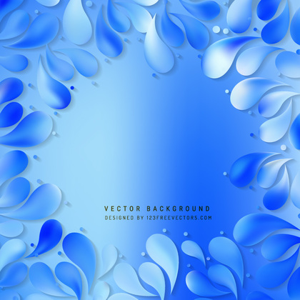 Abstract Cobalt Blue Decorative Floral Drops Background