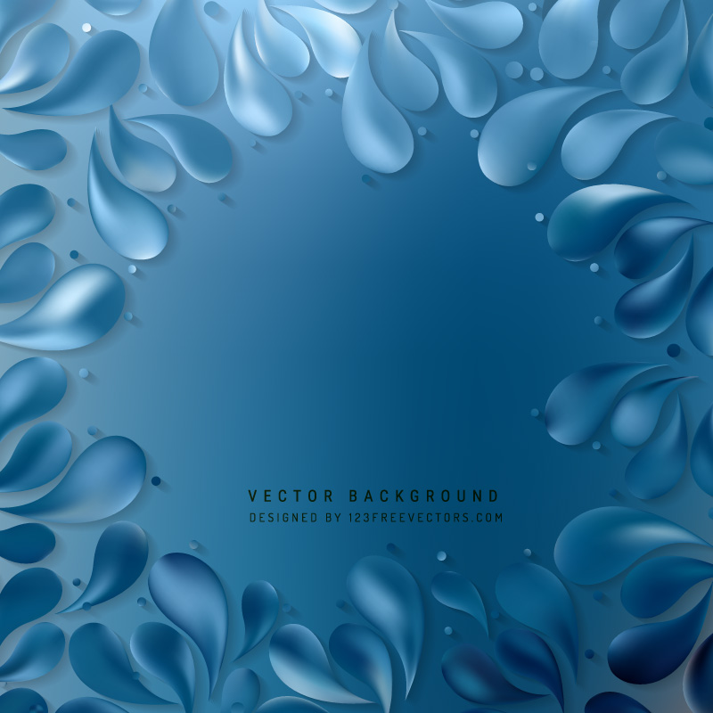 Blue Floral Drops Background