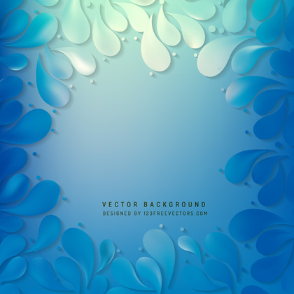 Abstract Blue Decorative Floral Drops Background