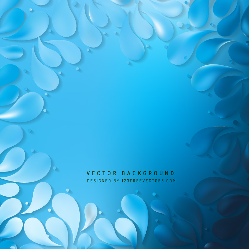 Abstract Blue Ornamental Drops Background