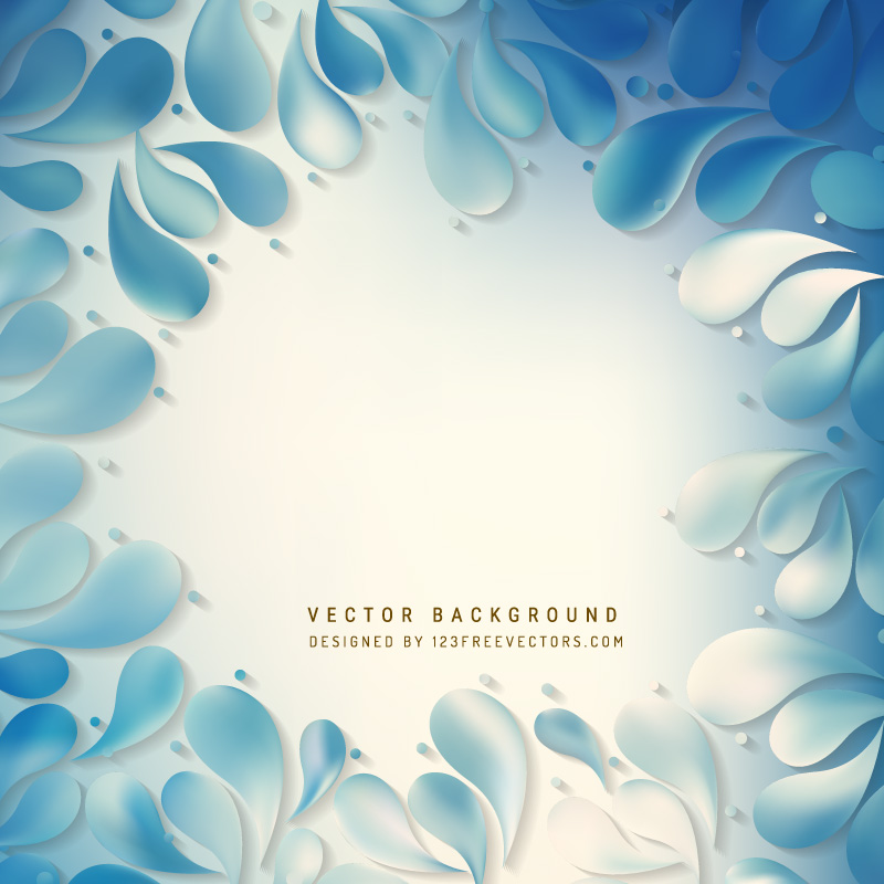 Abstract Blue Ornamental Drops Background