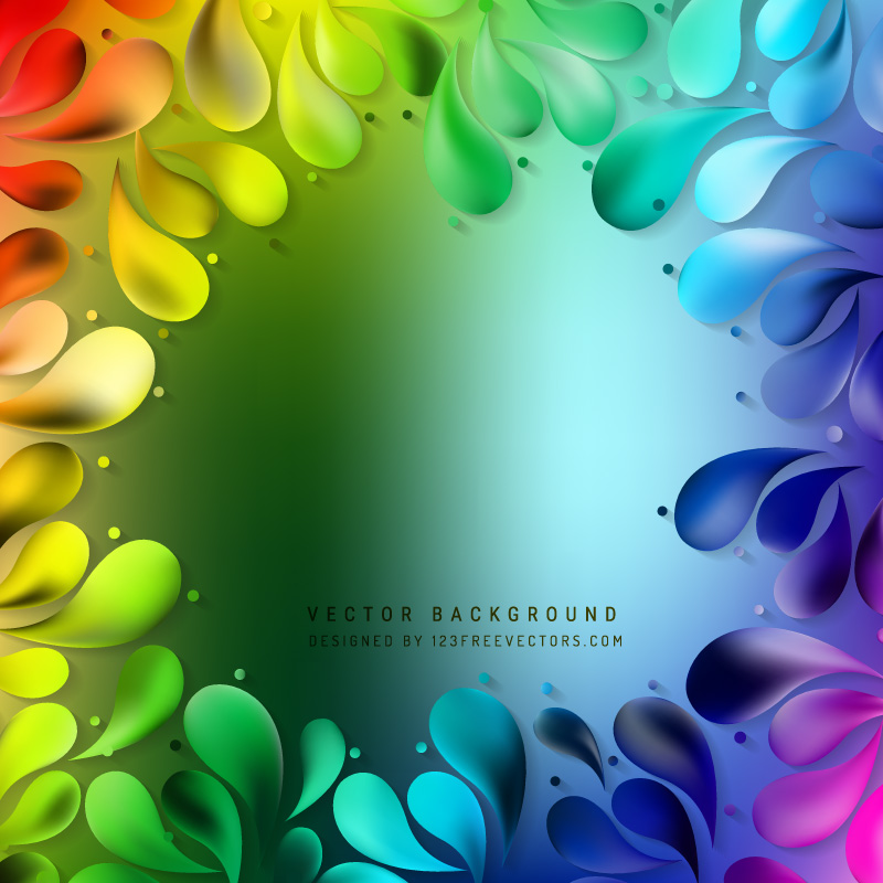 Colorful Floral Ornamental Drops Background