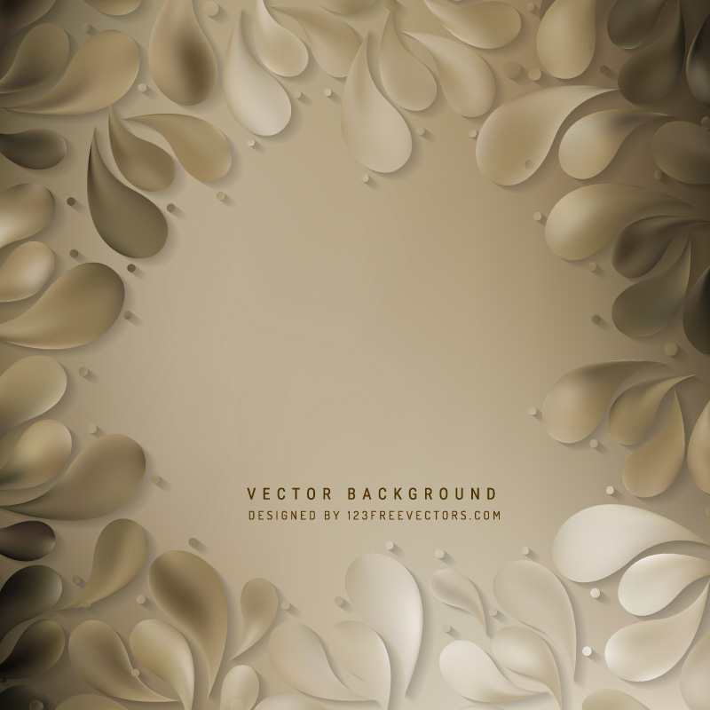 Abstract Dark Color Decorative Floral Drops Background