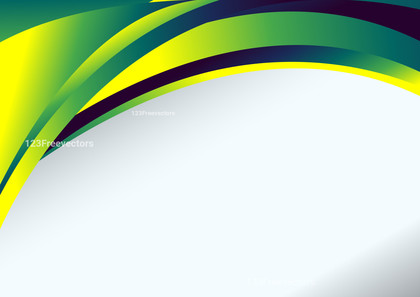 Blue Green and Yellow Business Wave Presentation Template Vector Graphic