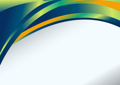 Blue Yellow and Orange Wave Business Brochure Background