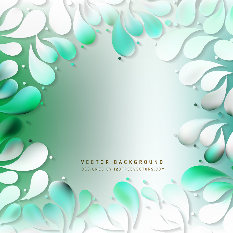 White Green Arc-Drop Background Design