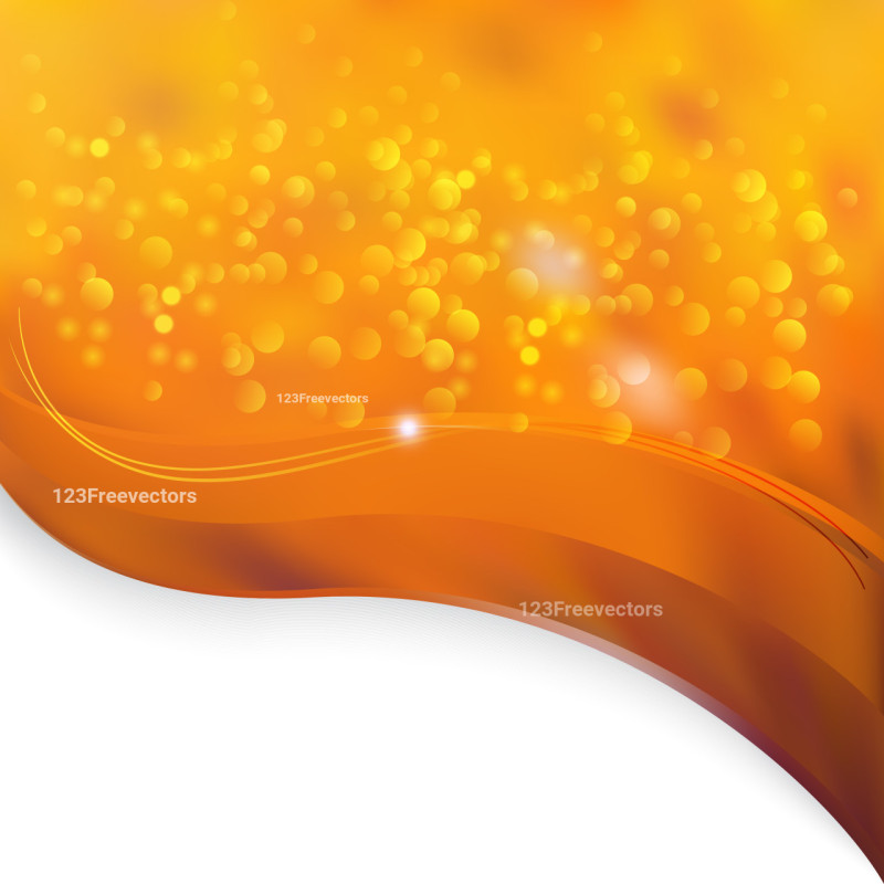Bright Orange Wave Border Business Background