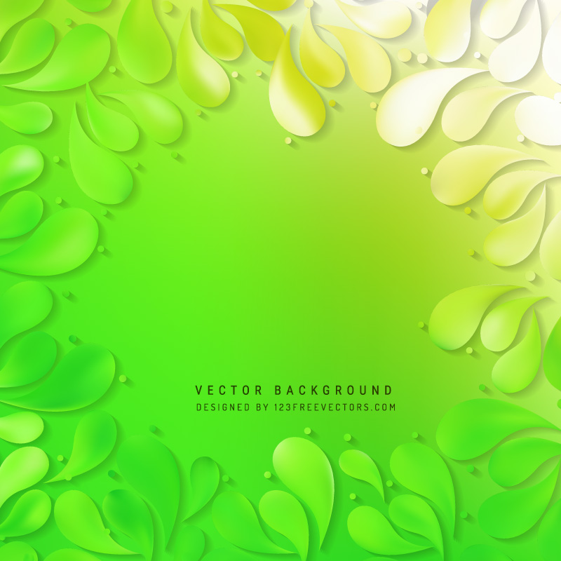 Yellow Green Floral Drops Background
