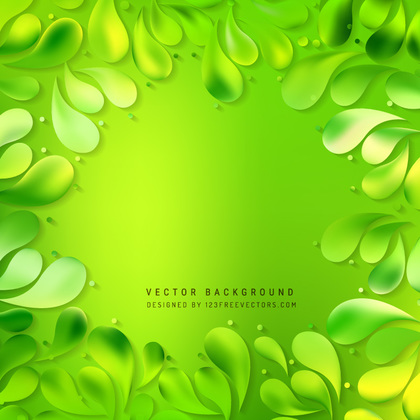 Yellow Green Floral Ornamental Drops Background