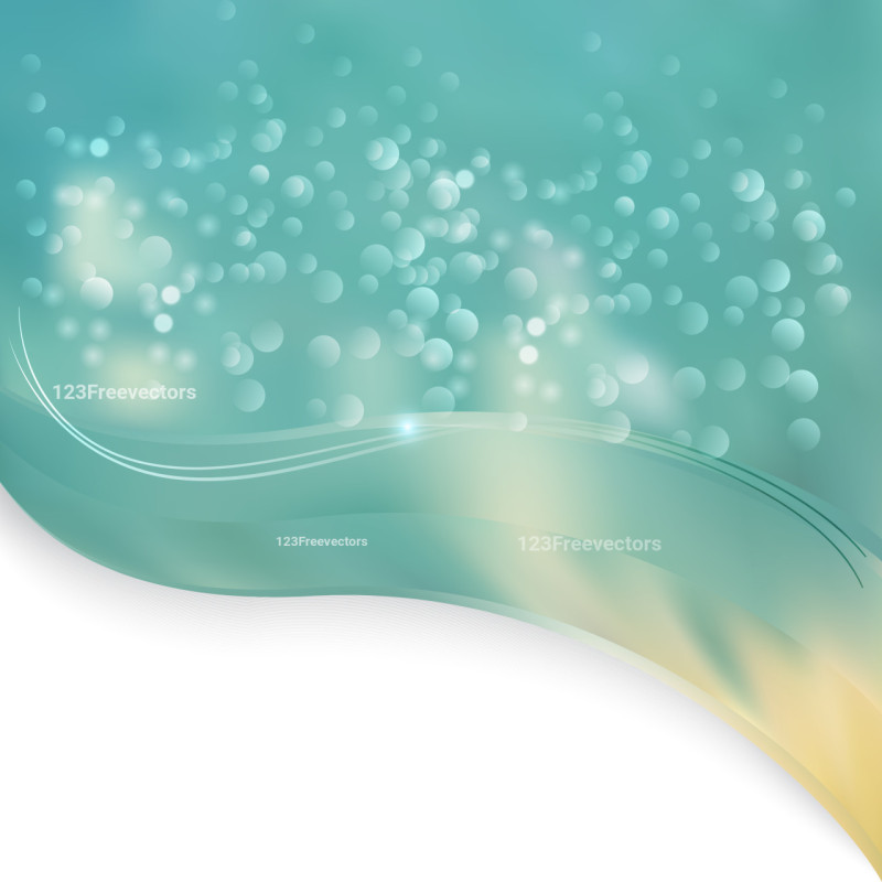 Blue and Beige Wave Border Folder Background
