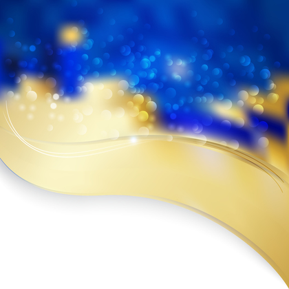 Blue and Gold Wave Border Presentation Background Image