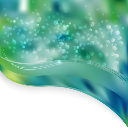 Blue and Green Wave PPT Background Vector Graphic