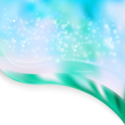 Blue Green and White Wave Folder Background Illustration