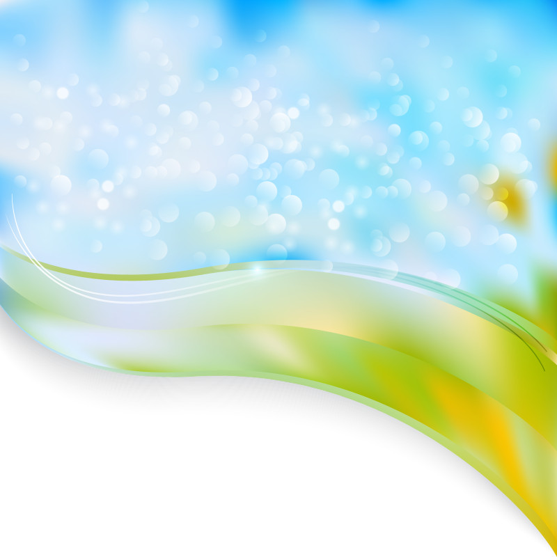 Blue Green and White Wave Border Presentation Background Graphic