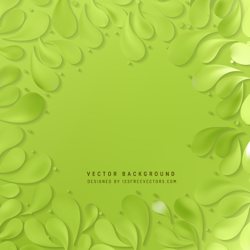 Green Floral Drops Background