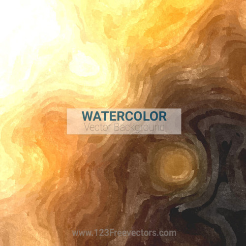 Yellow Brown Abstract Watercolor Background