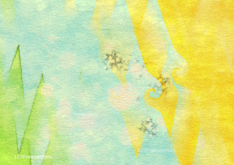 Blue Green and Yellow Watercolor Grunge Texture Background Image