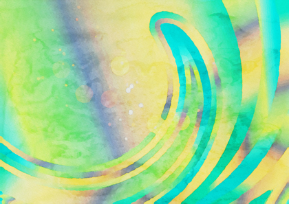 Blue Green and Yellow Distressed Watercolor Background Image