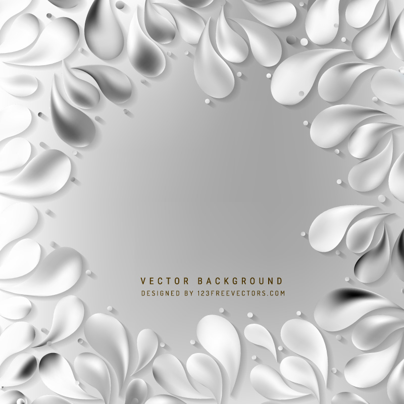 Abstract Gray Floral Drops Background