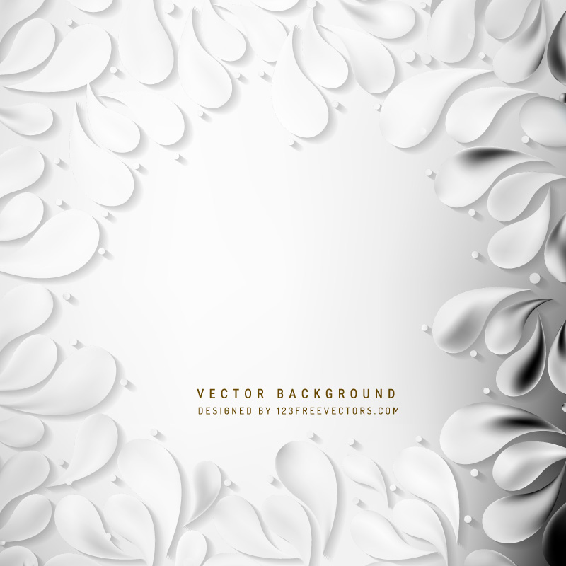 White Floral Ornamental Drops Background